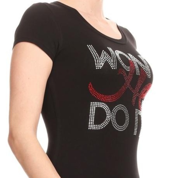 Women"s Plus Rhinestone Won't He Do it Shirt - Picture 2 of 2